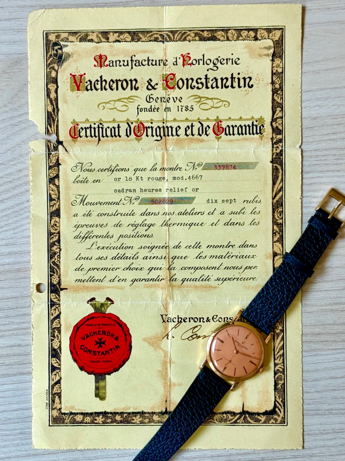 Vacheron & Constantin Patrimony Salmon Dial 18k Rose Gold